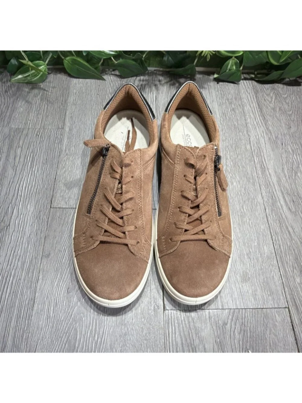 Ecco Classic Zip Women’s Brown Suede Sneakers Size 42 11-11.5